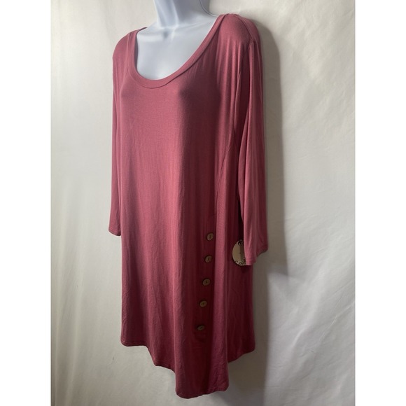 Curvy Womens Tunic Shirt Size 3X Lagenlook Oversized Angled Hem Flowy NWT Flowy - Picture 2 of 14